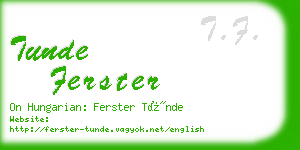 tunde ferster business card